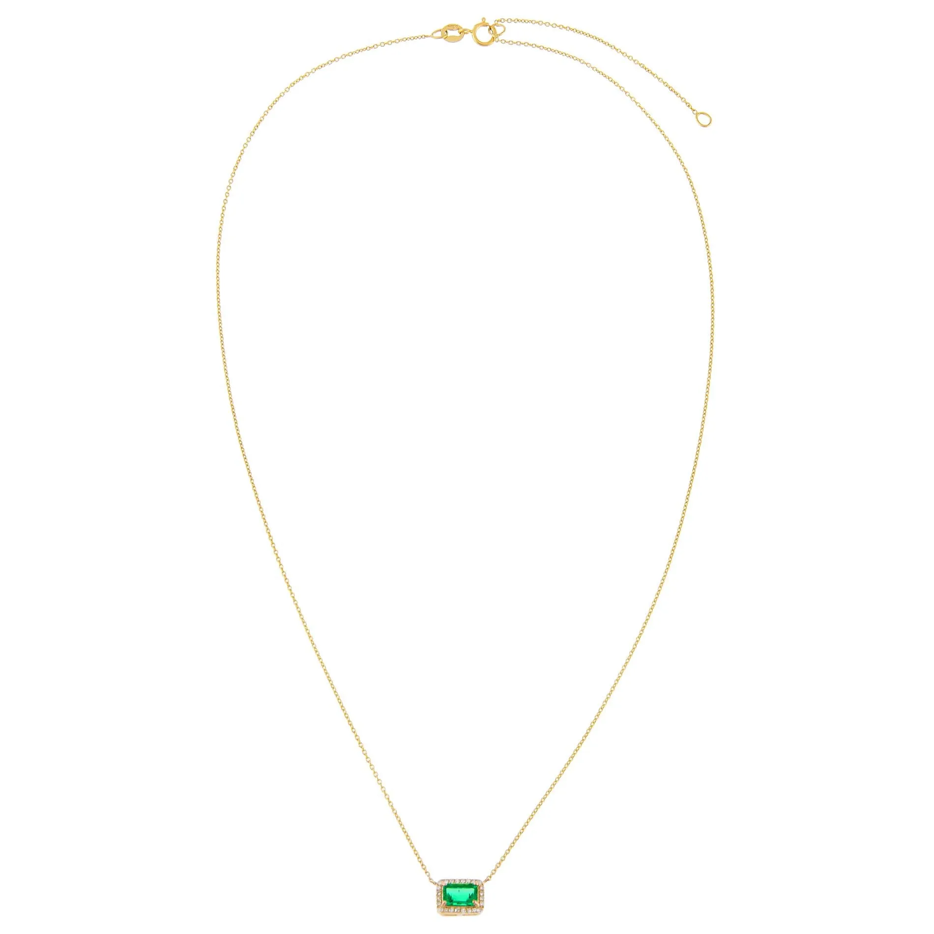 Emerald X Diamond Necklace 14K sold by Adina Eden's product image thumbnail 3