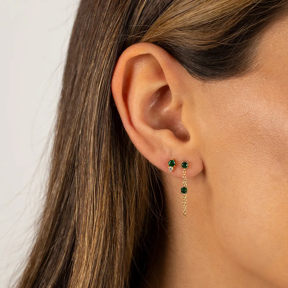 Colored Graduated Double Solitaire Stud Earring sold by Adina Eden's product image thumbnail 2