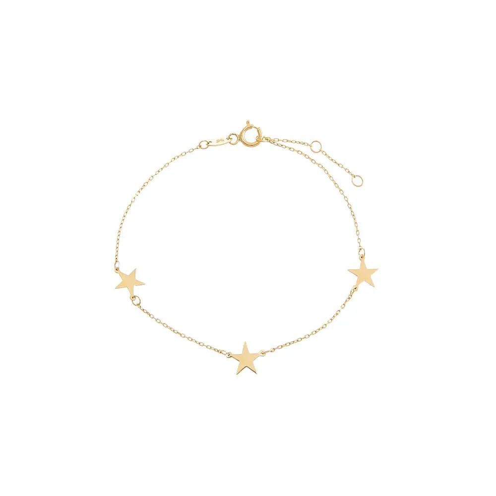 Solid Multi Star Bracelet 14K sold by Adina Eden's