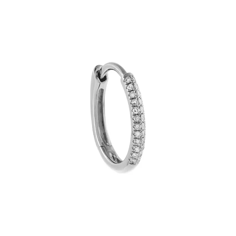 Diamond Oval Huggie Earring 14K sold by Adina Eden's