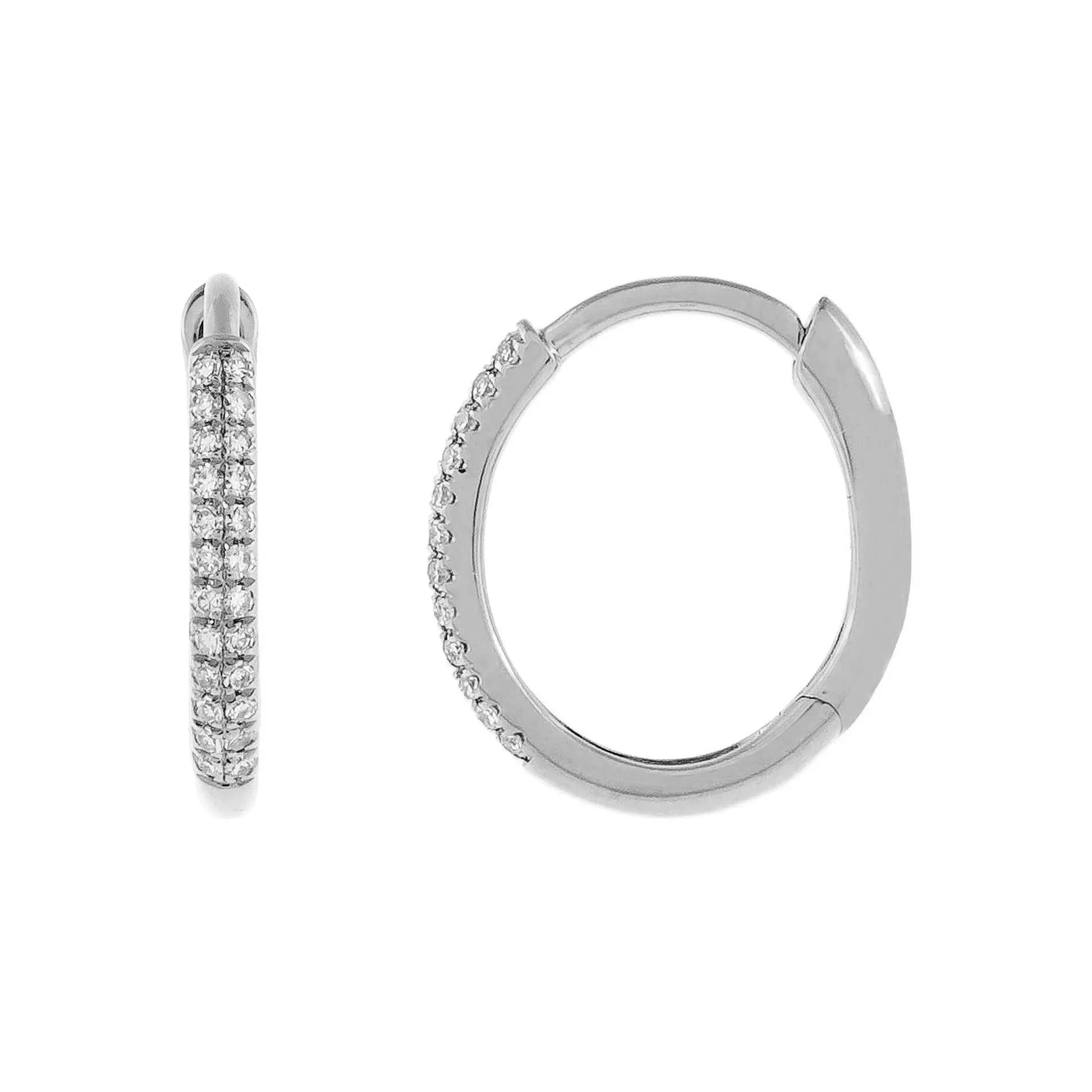 Diamond Oval Huggie Earring 14K sold by Adina Eden's product image thumbnail 3