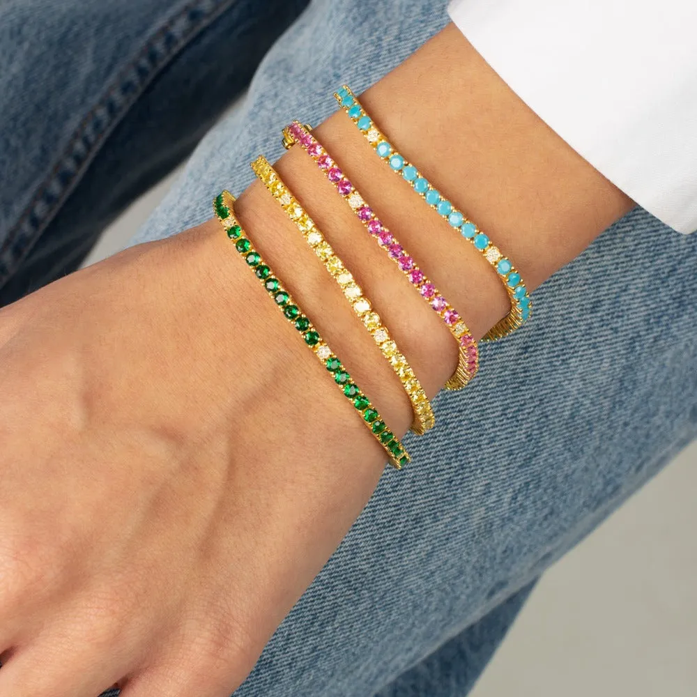 Pavé Accented Colored Tennis Bracelet sold by Adina Eden's product image thumbnail 5