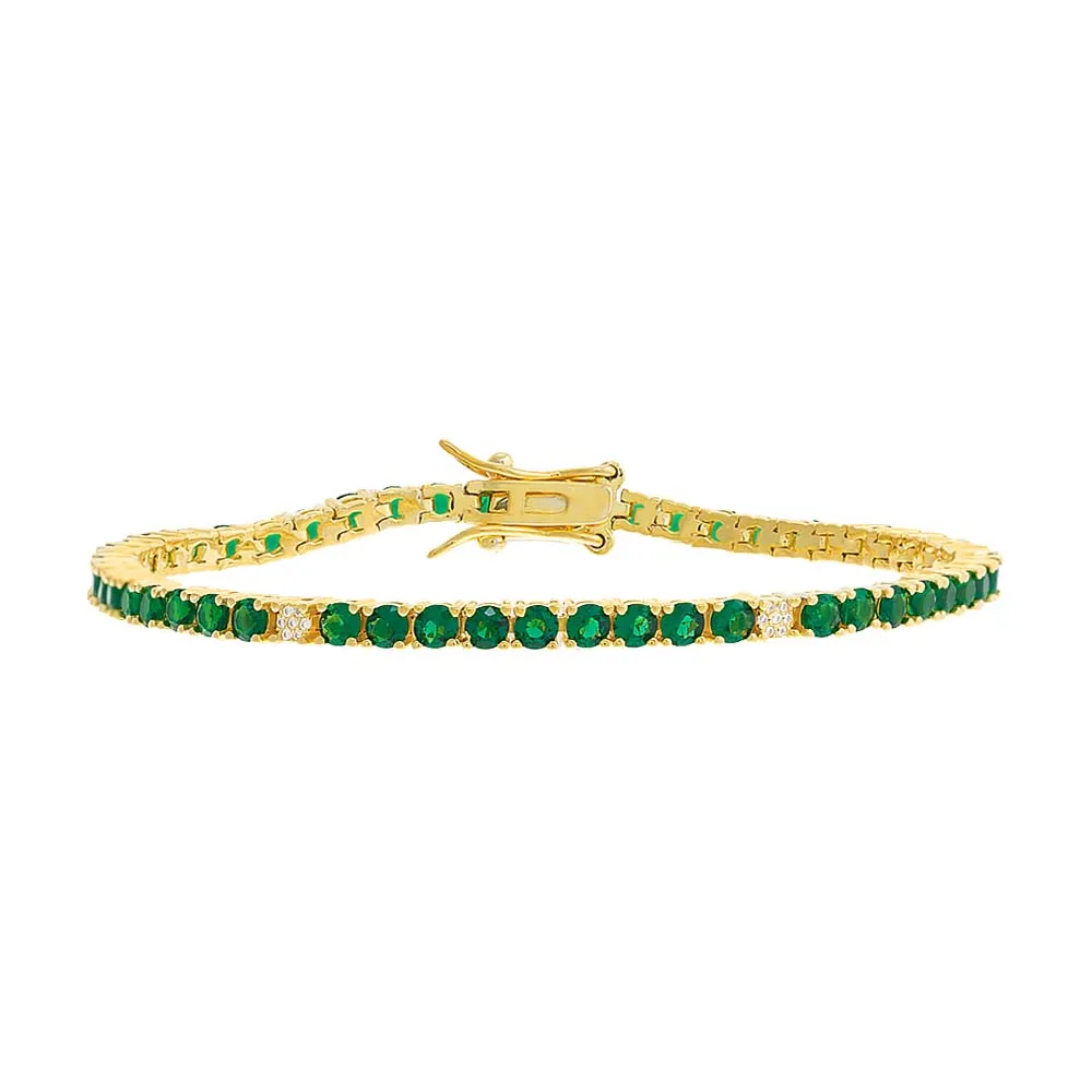 Pavé Accented Colored Tennis Bracelet sold by Adina Eden's