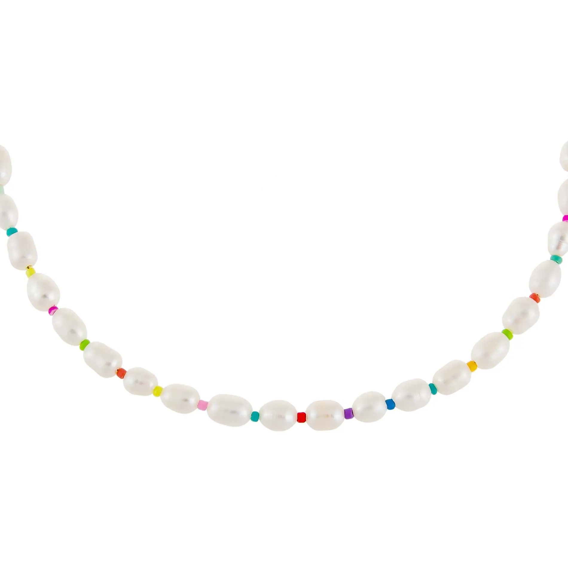 Multi Color Pearl Bead Necklace sold by Adina Eden's