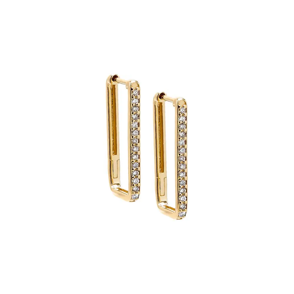 Diamond Pave U Shape Huggie Earring 14K sold by Adina Eden's product image thumbnail 2