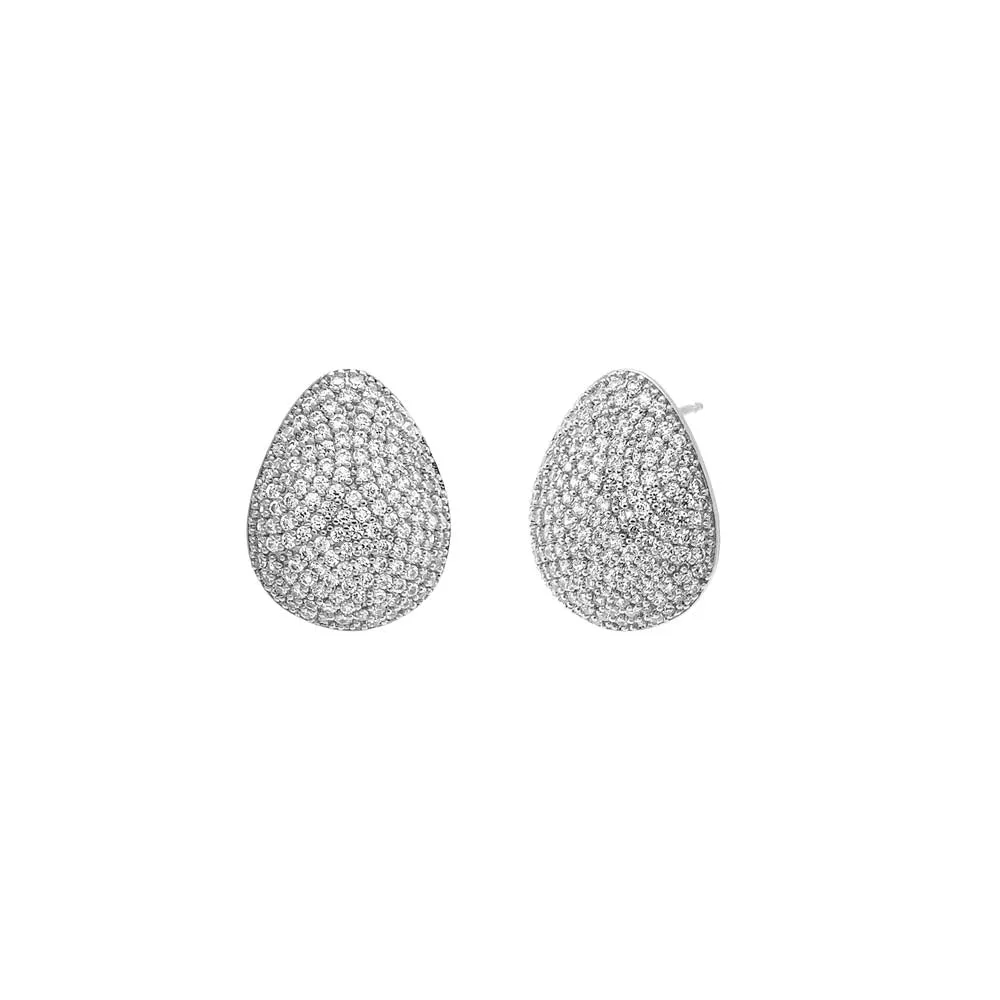 Pave Puffy On The Ear Stud Earring sold by Adina Eden's product image thumbnail 3