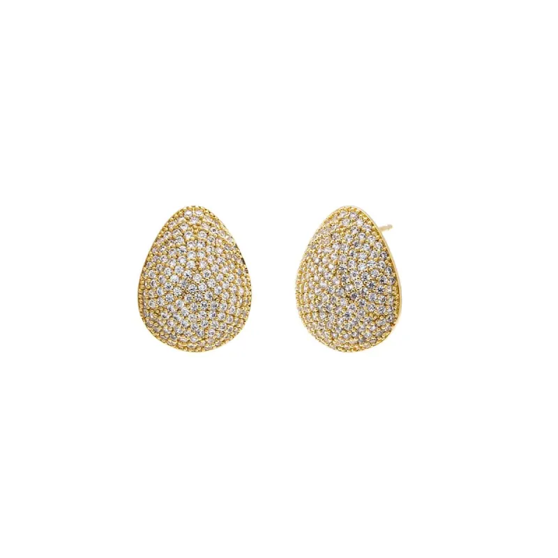 Pave Puffy On The Ear Stud Earring sold by Adina Eden's