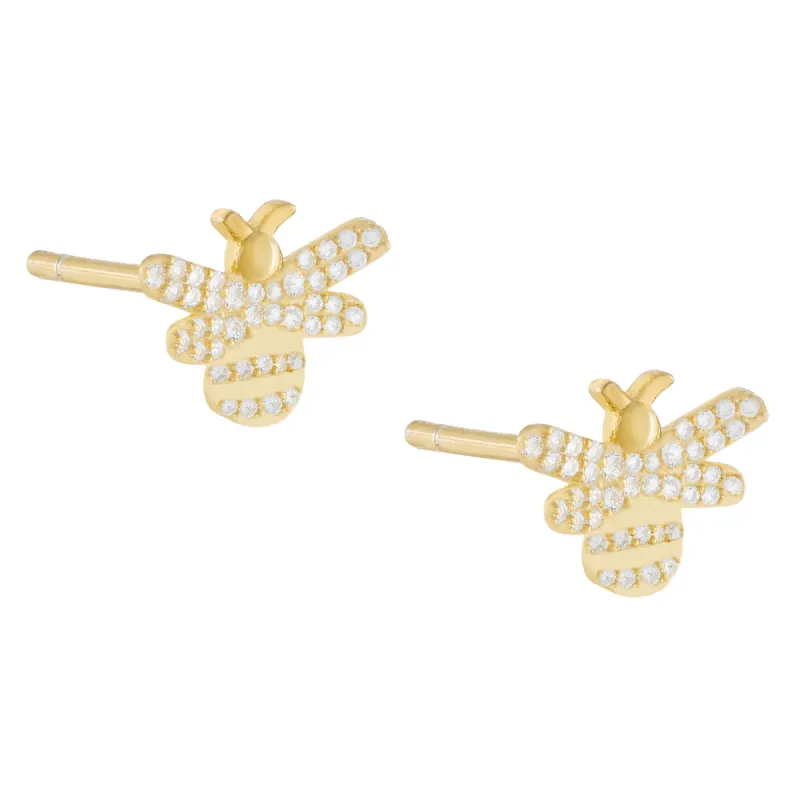 CZ Bee Stud Earring sold by Adina Eden's