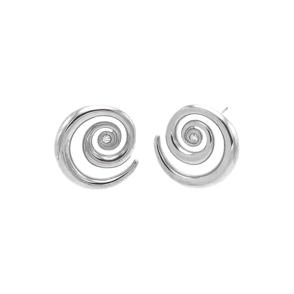 CZ Swirl Stud Earring sold by Adina Eden's product image thumbnail 2