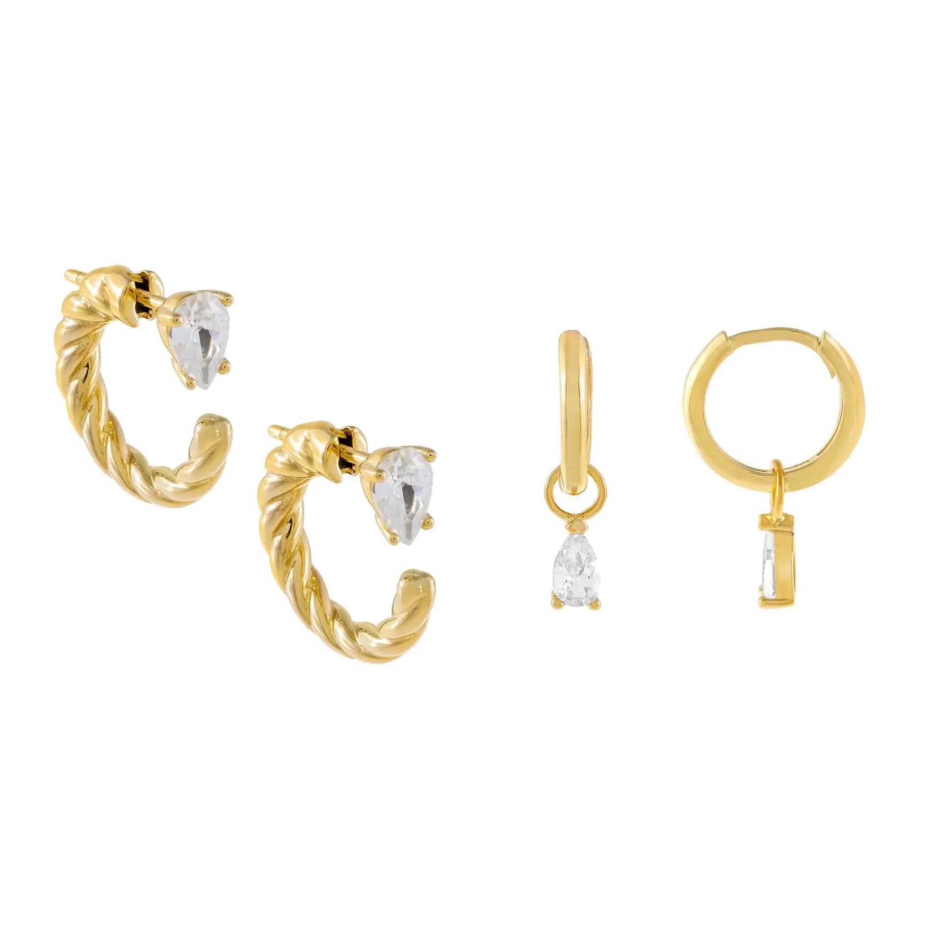 CZ Teardrop Earring Combo Set sold by Adina Eden's