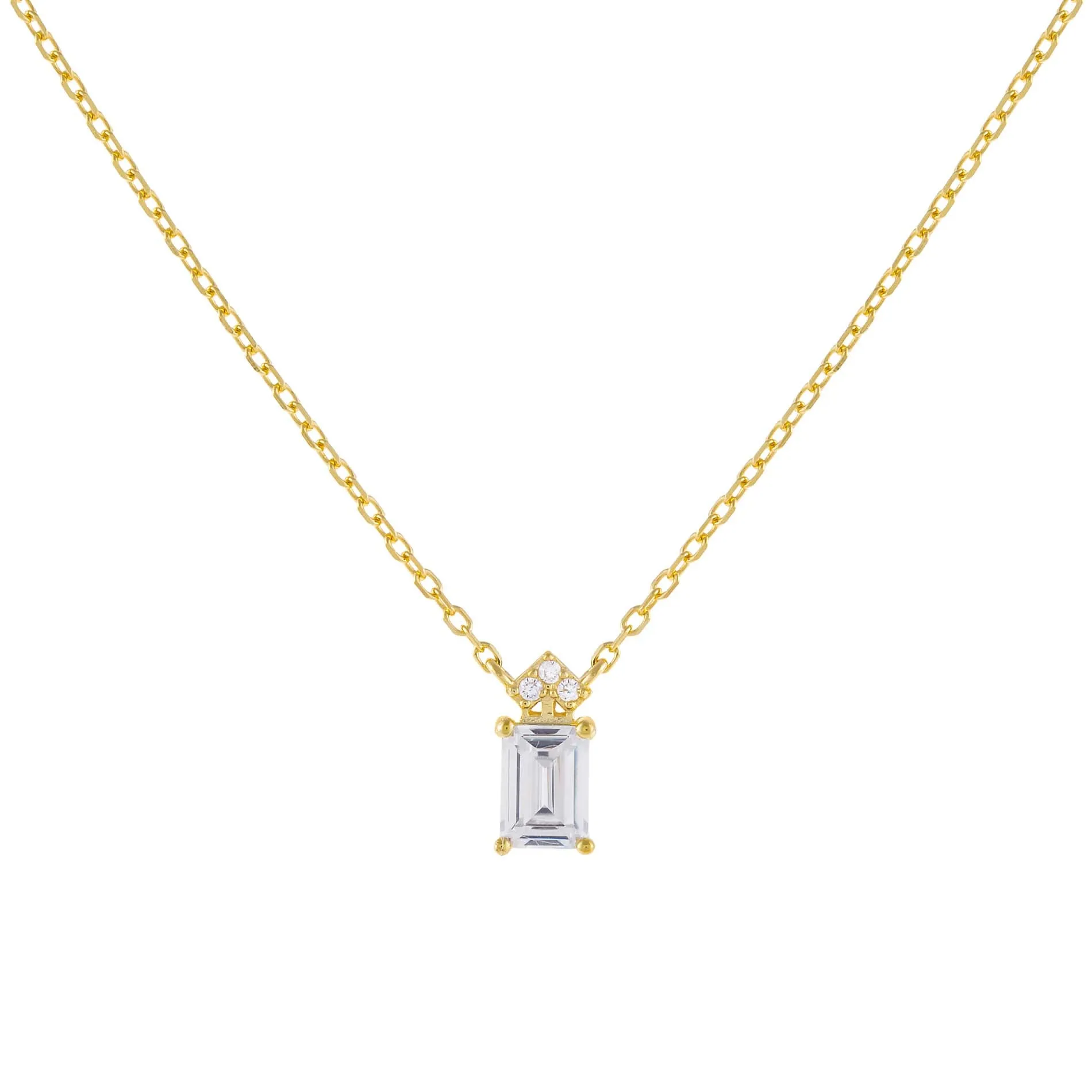 CZ Colored Emerald Stone Necklace sold by Adina Eden's product image thumbnail 4