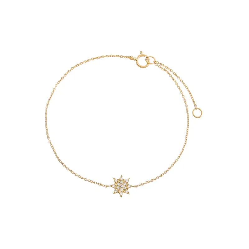 Diamond Pave Starburst Bracelet 14K sold by Adina Eden's