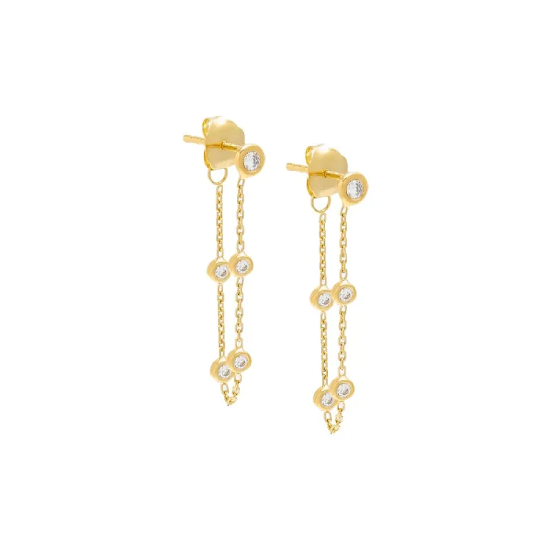 Diamond By The Yard Front Back Stud Earring 14K sold by Adina Eden's