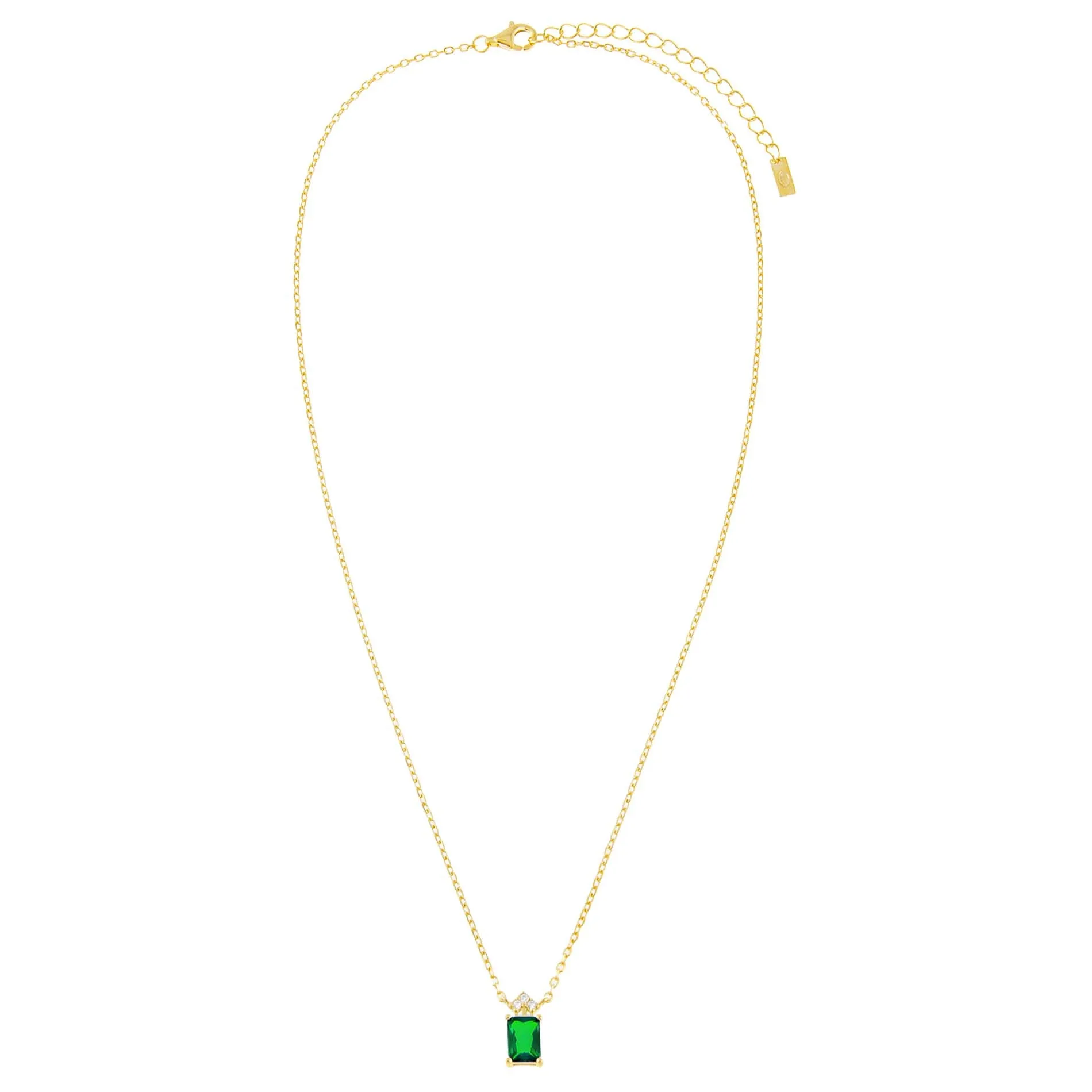 CZ Colored Emerald Stone Necklace sold by Adina Eden's product image thumbnail 3