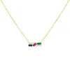 CZ Multi Color Baguette Necklace sold by Adina Eden's
