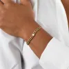 Diamond Bezel X Cuban Link Bracelet 14K sold by Adina Eden's