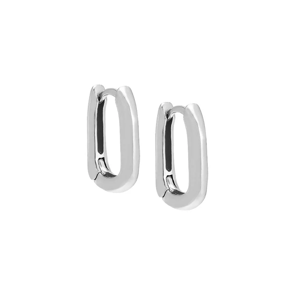 Solid U-Shape Link Huggie Earring sold by Adina Eden's product image thumbnail 4