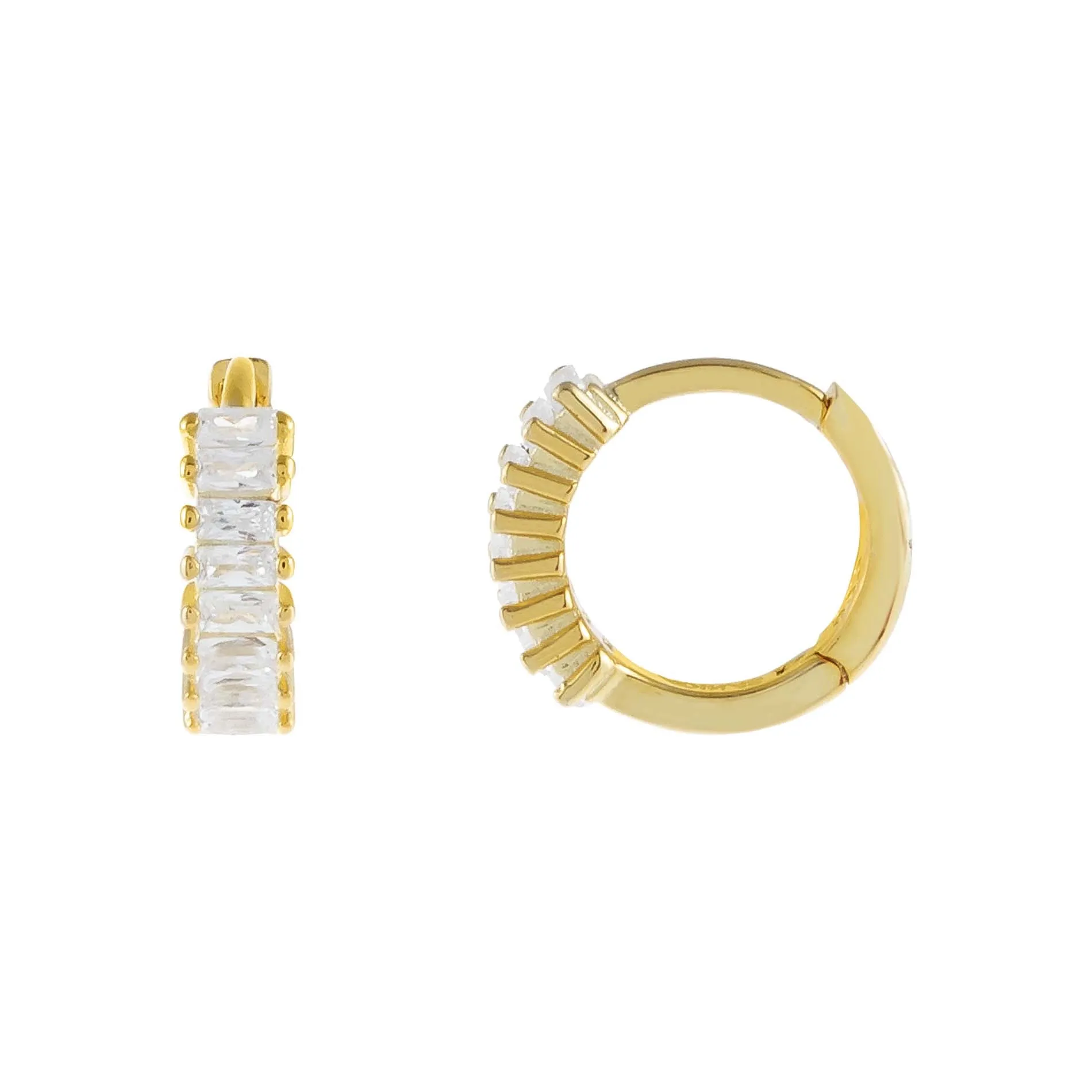 Baguette Huggie Earring sold by Adina Eden's