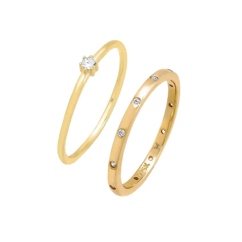 Scattered Stones Ring Combo Set sold by Adina Eden's