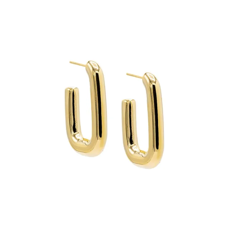 Solid Chunky Open U-Shape Hoop Earring sold by Adina Eden's