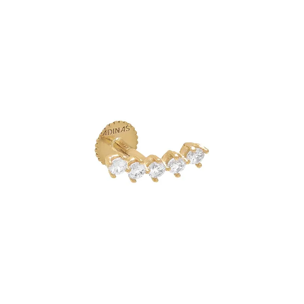 Scattered Solitaire CZ Threaded Stud Earring 14K sold by Adina Eden's