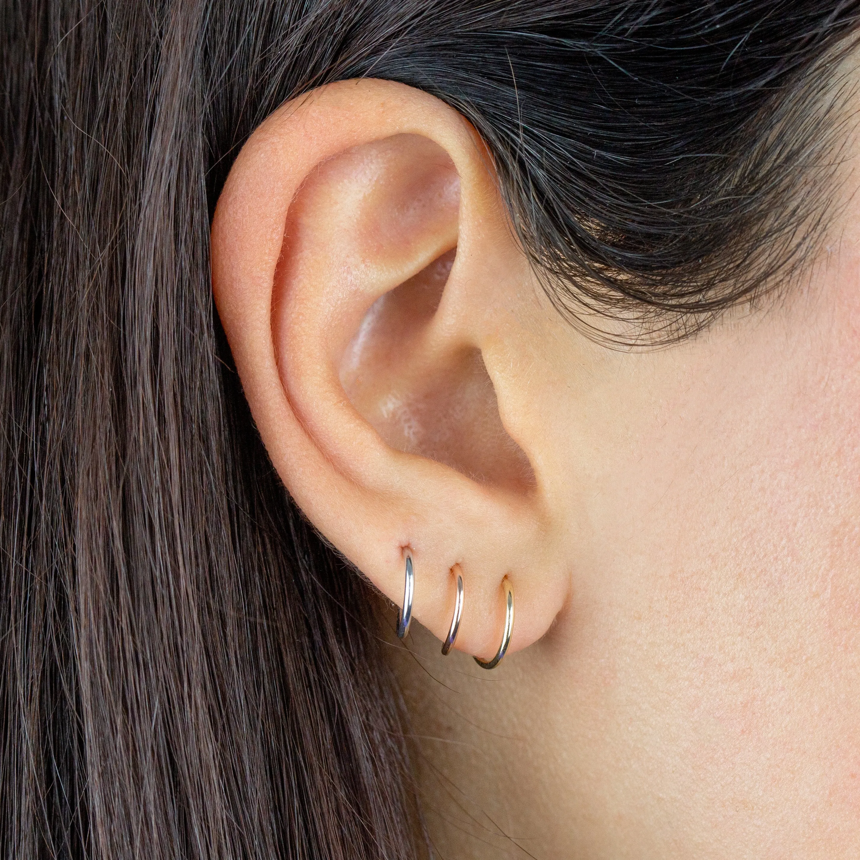 Trio Endless Hoop Earring Combo Set 14K sold by Adina Eden's product image thumbnail 2