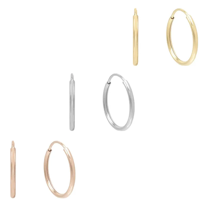 Trio Endless Hoop Earring Combo Set 14K sold by Adina Eden's
