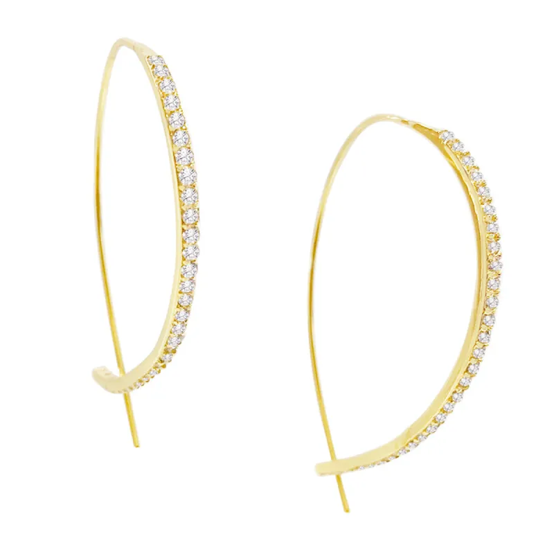 CZ Threader Hoop Earring sold by Adina Eden's
