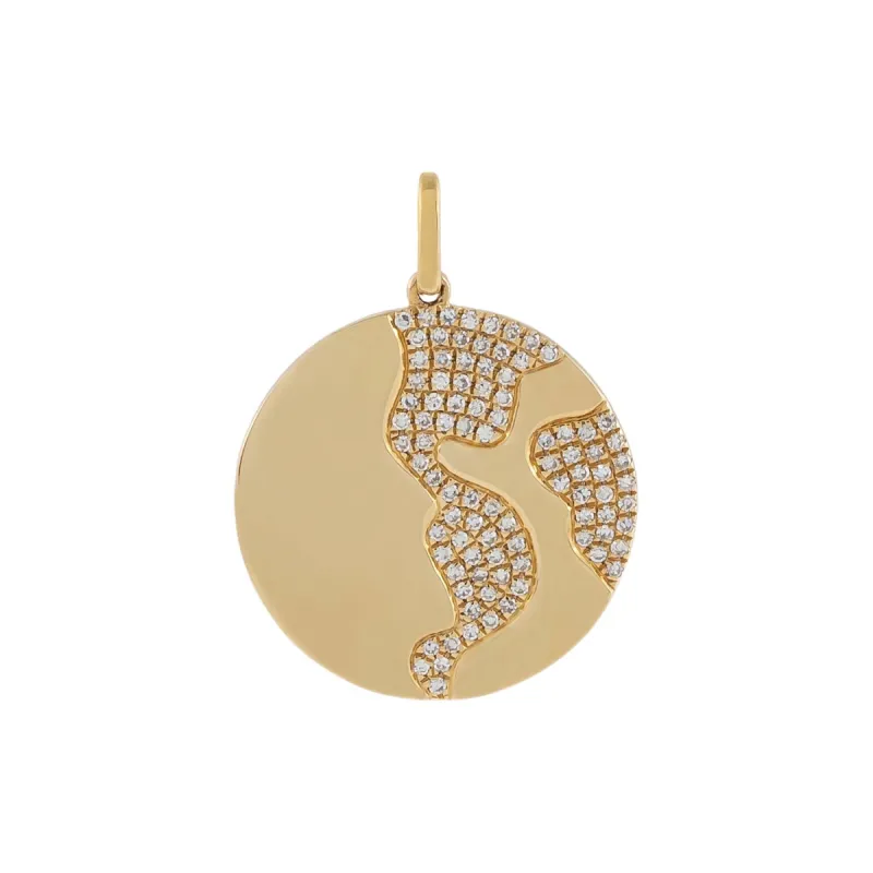 Diamond Globe Coin Charm 14K sold by Adina Eden's
