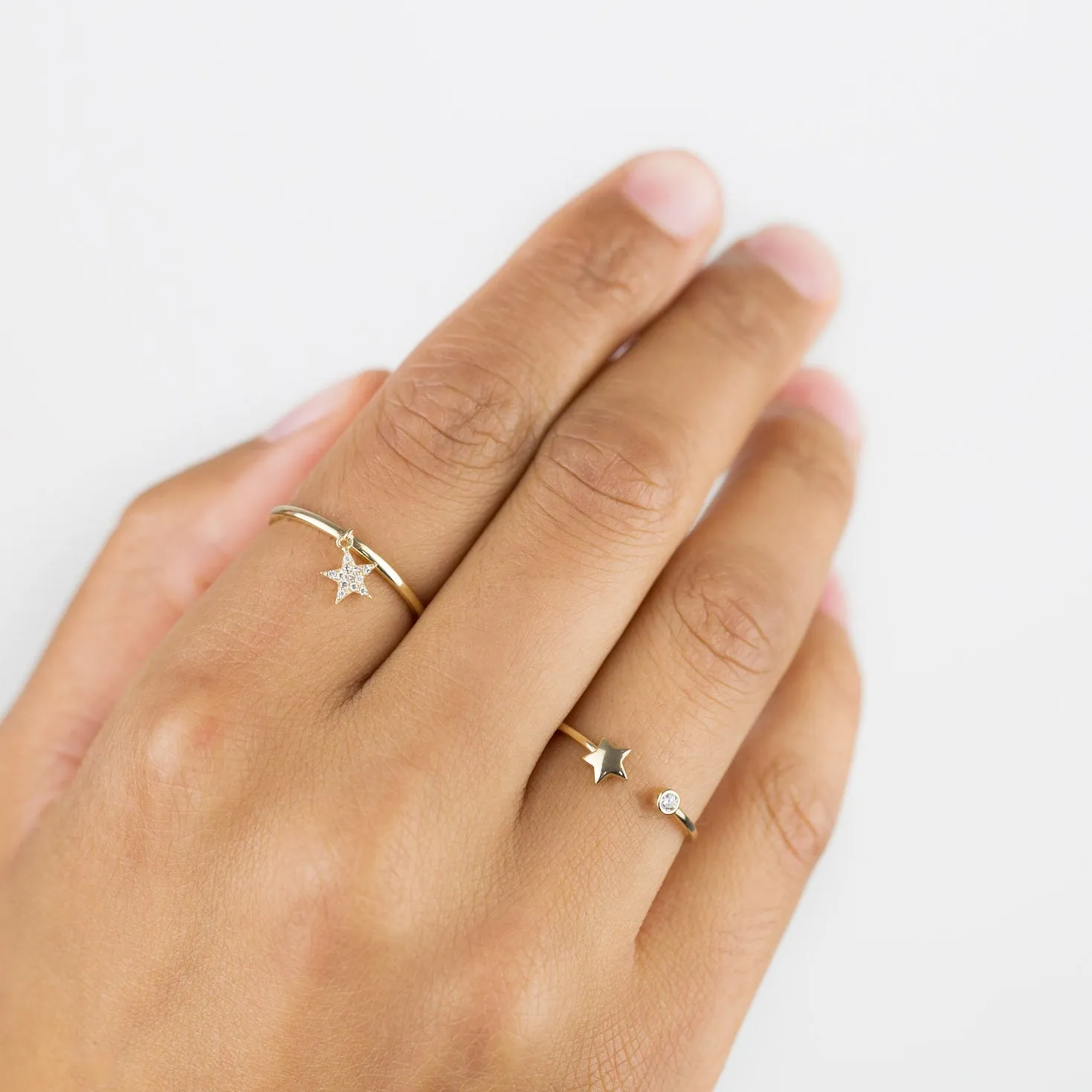 Diamond Star Charm Ring 14K sold by Adina Eden's product image thumbnail 2