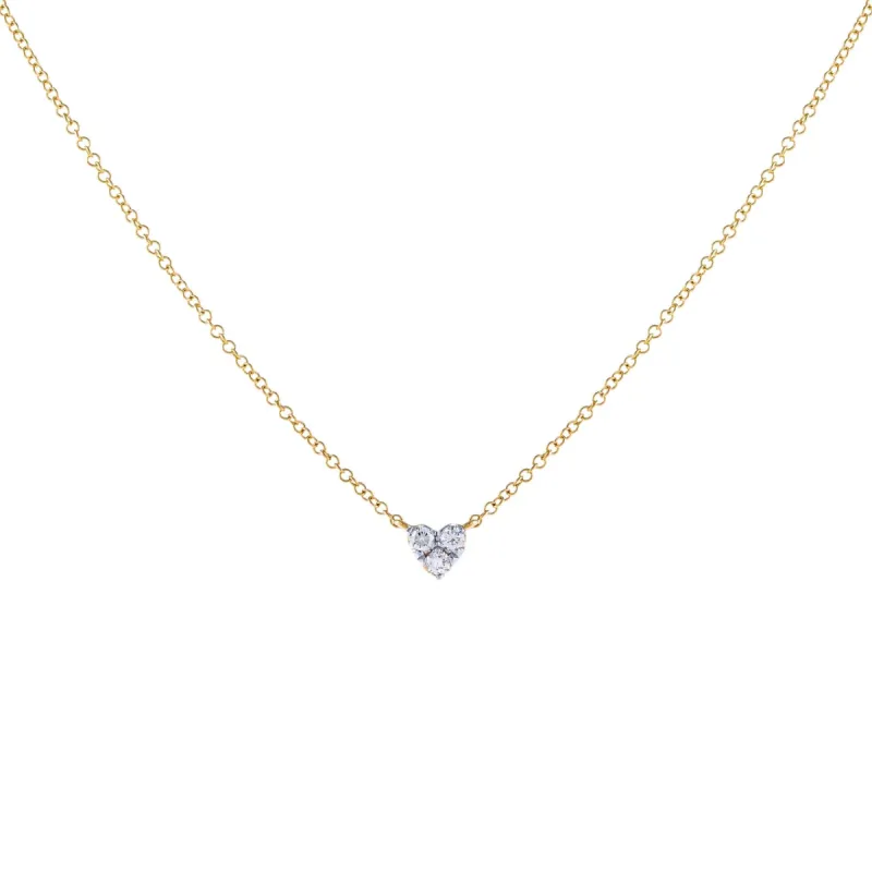 Diamond Heart Cluster Necklace 14K sold by Adina Eden's