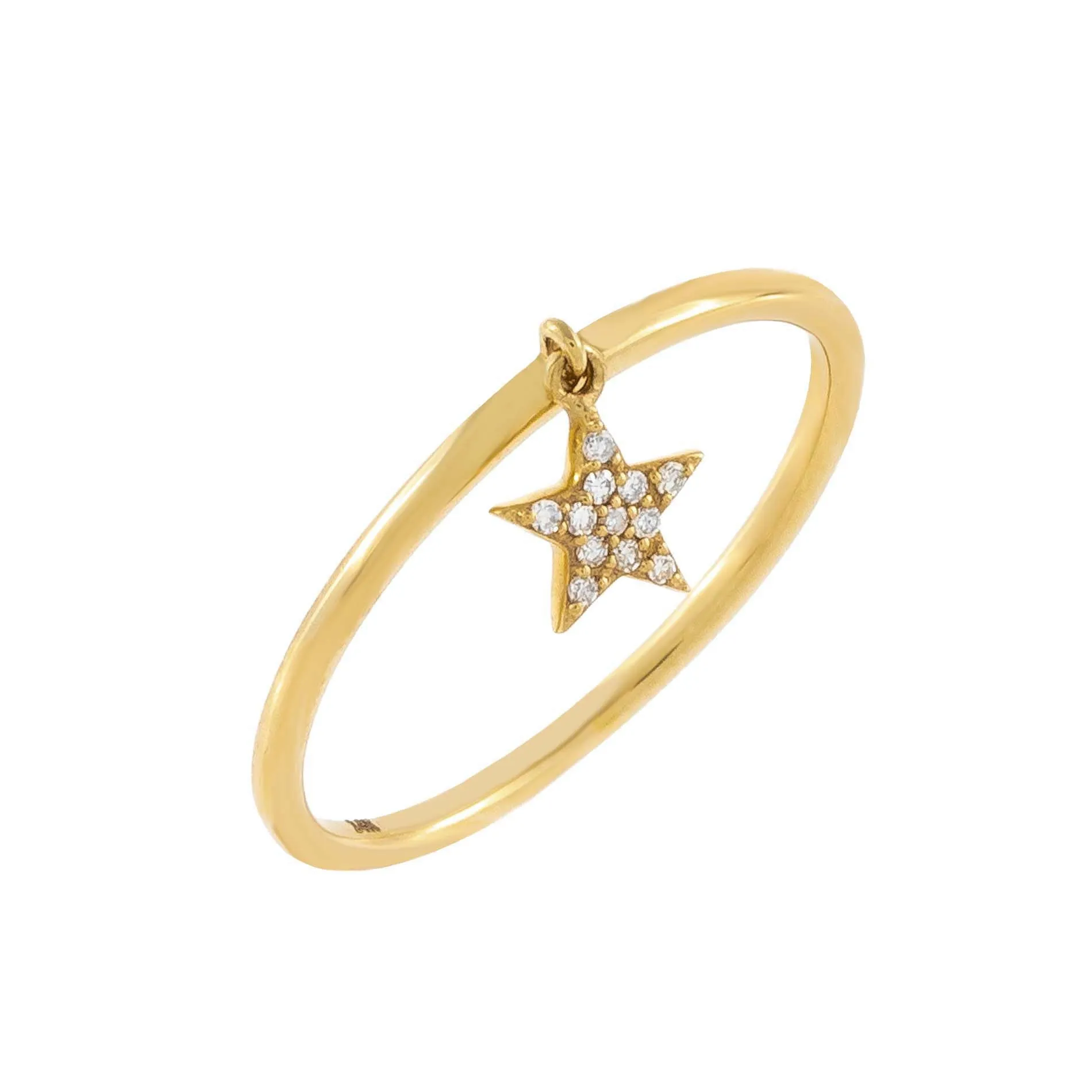 Diamond Star Charm Ring 14K sold by Adina Eden's product image thumbnail 3
