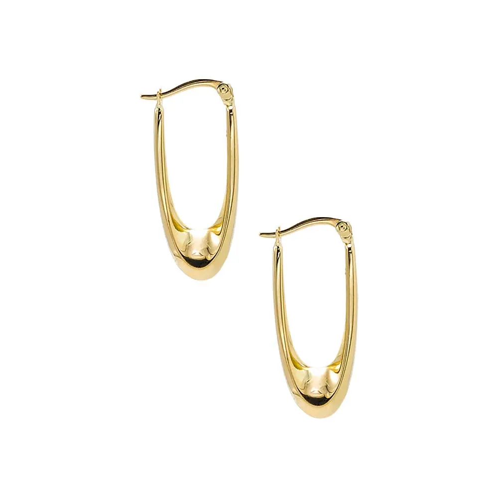 Solid Elongated Graduated Hoop Earring 14K sold by Adina Eden's product image thumbnail 3