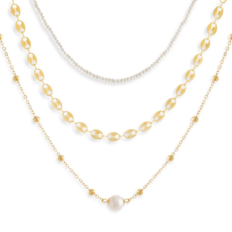 Pearls & A Mariner Necklace Combo Set sold by Adina Eden's