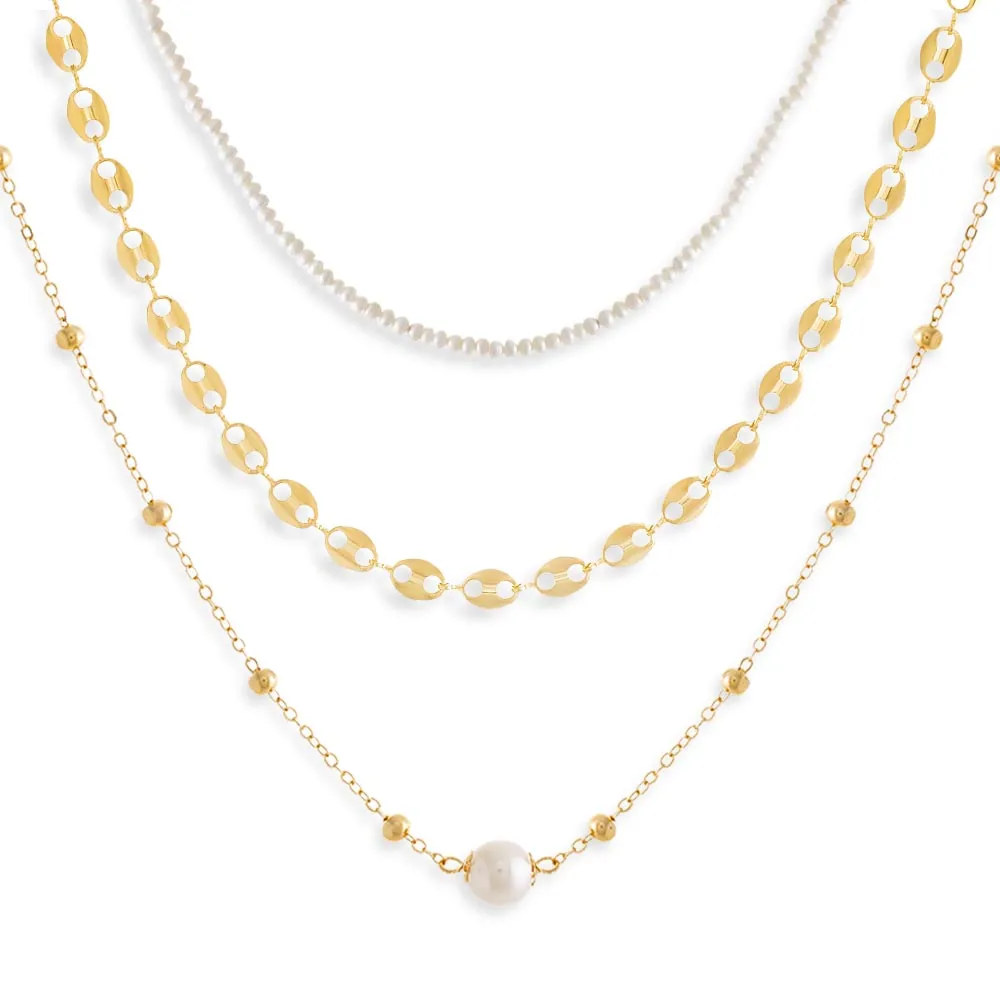 Pearls & A Mariner Necklace Combo Set sold by Adina Eden's