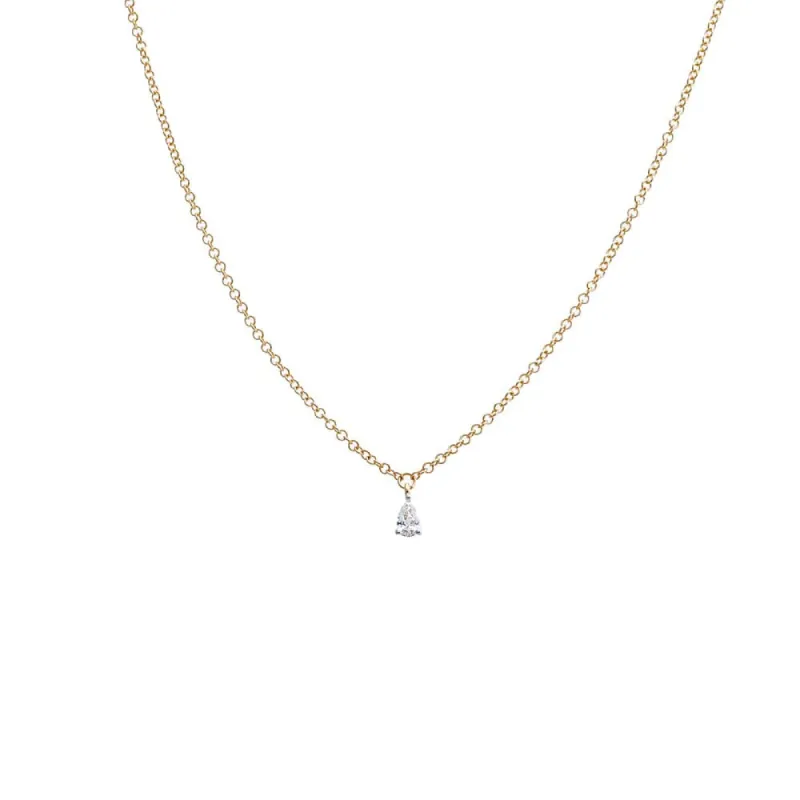 Diamond Pear Dangling Necklace 14K sold by Adina Eden's