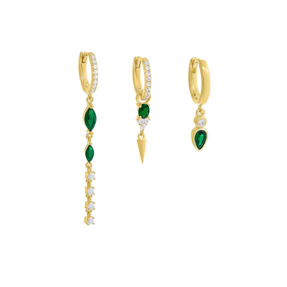 Green Lover Drop Earring Combo Set sold by Adina Eden's product image thumbnail 2