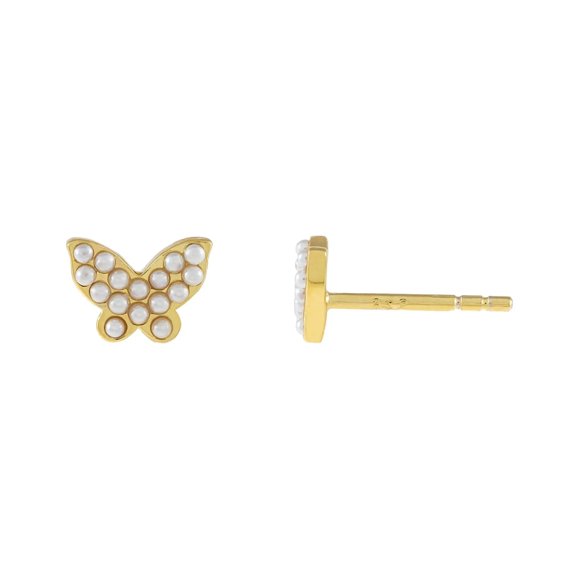Mini Pearl Butterfly Stud Earring sold by Adina Eden's