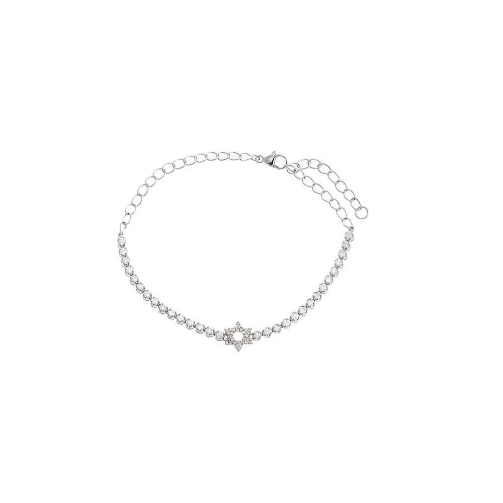 Diamond Pave Star Of David Tennis Bracelet 14K sold by Adina Eden's product image thumbnail 3