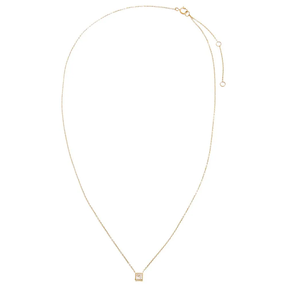 Lab Grown Diamond Princess Cut Bezel Necklace 14K sold by Adina Eden's product image thumbnail 3