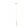 Solid Bar Threaded Chain Drop Earring sold by Adina Eden's