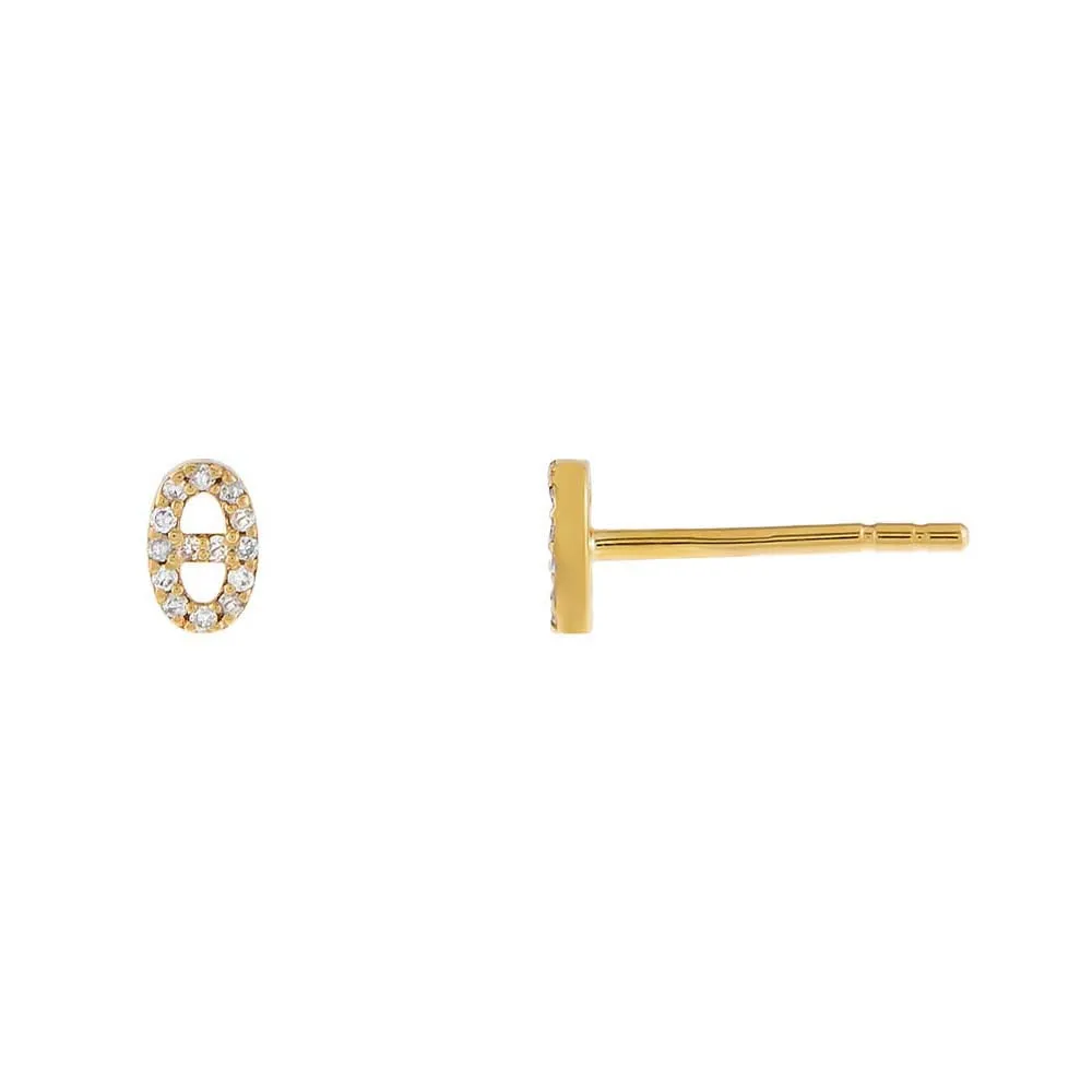 Diamond Mini Mariner Stud Earring 14K sold by Adina Eden's