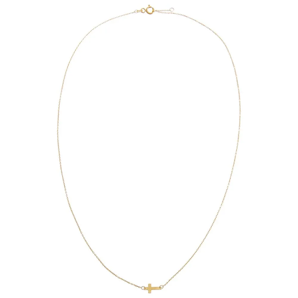 Mini Solid Cross Necklace 14K sold by Adina Eden's product image thumbnail 3