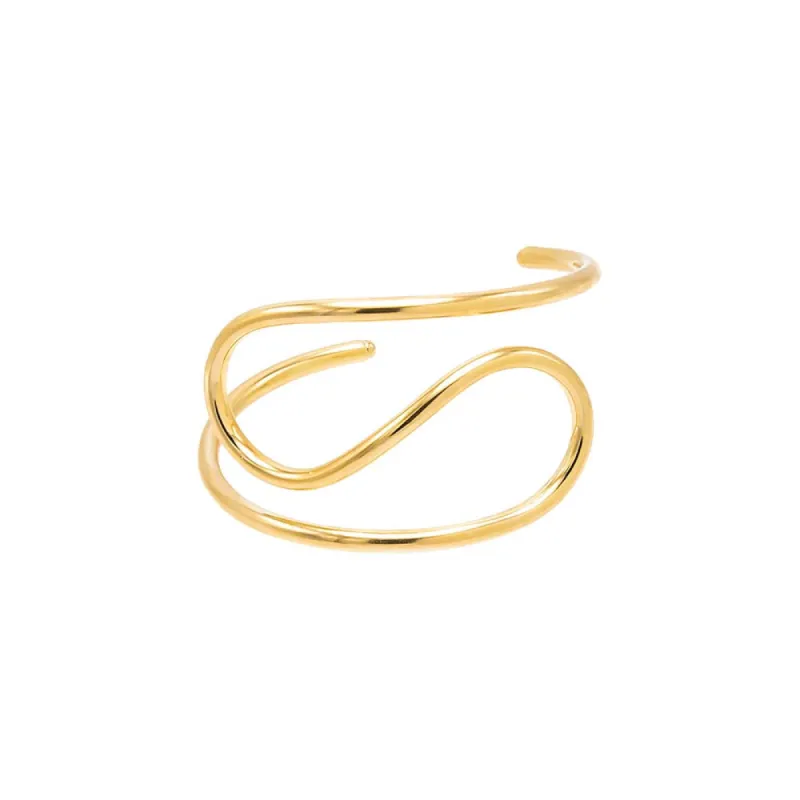 Solid Thin Swirled Curved Cuff Bangle Bracelet sold by Adina Eden's