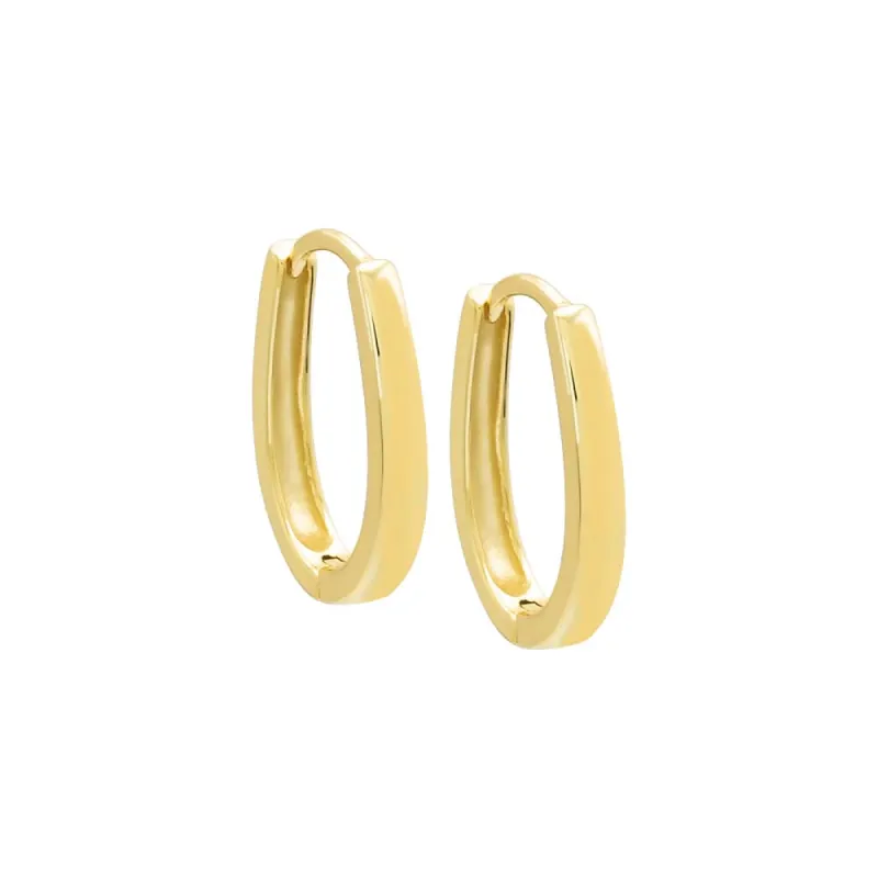 Solid Rounded Oval Hoop Earring sold by Adina Eden's