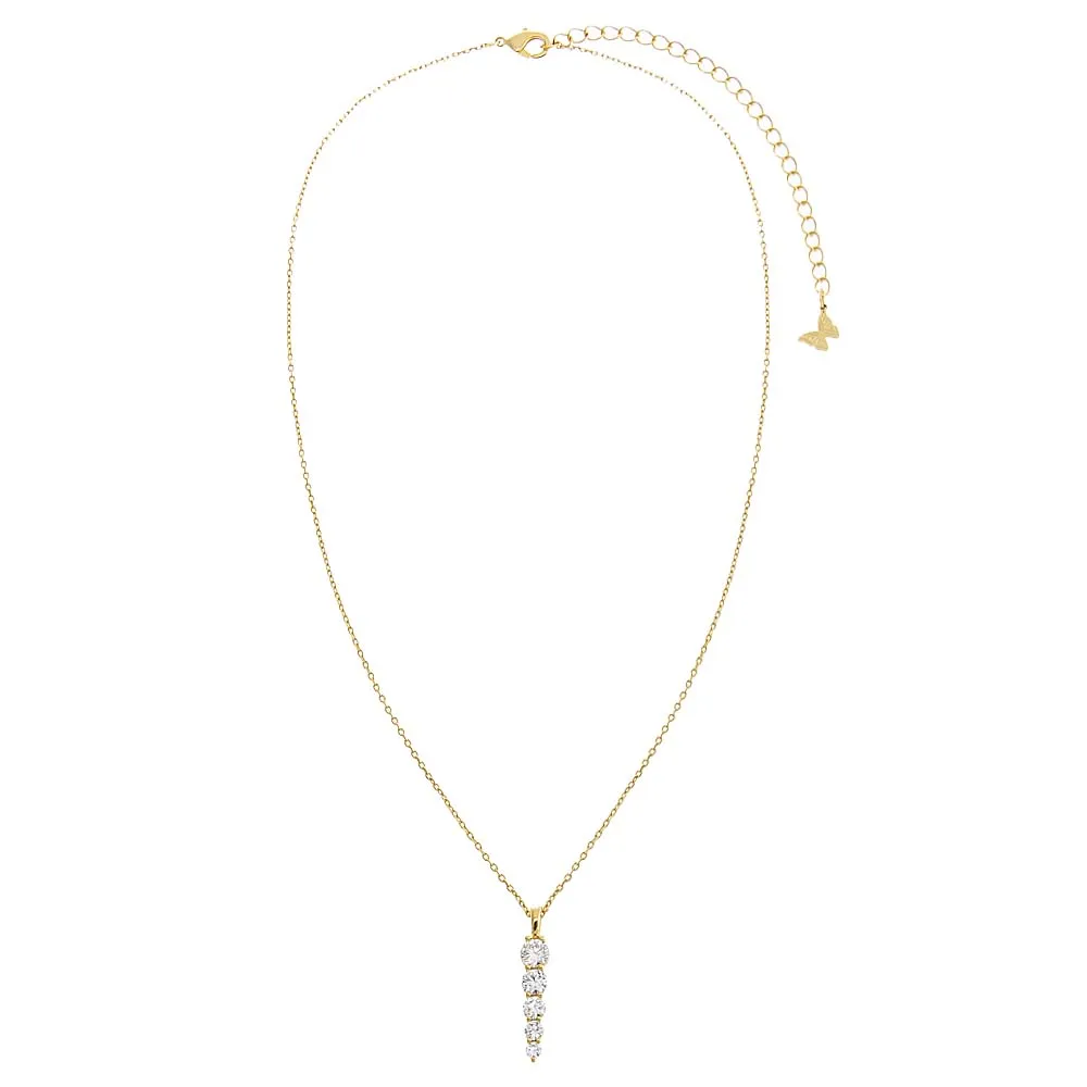 CZ Graduated Drop Pendant Necklace sold by Adina Eden's product image thumbnail 5
