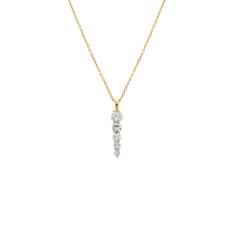 CZ Graduated Drop Pendant Necklace sold by Adina Eden's