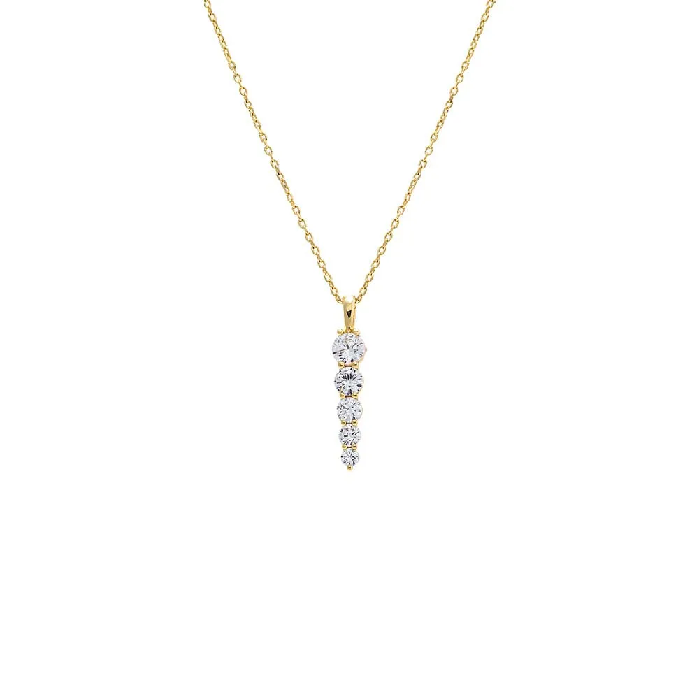 CZ Graduated Drop Pendant Necklace sold by Adina Eden's