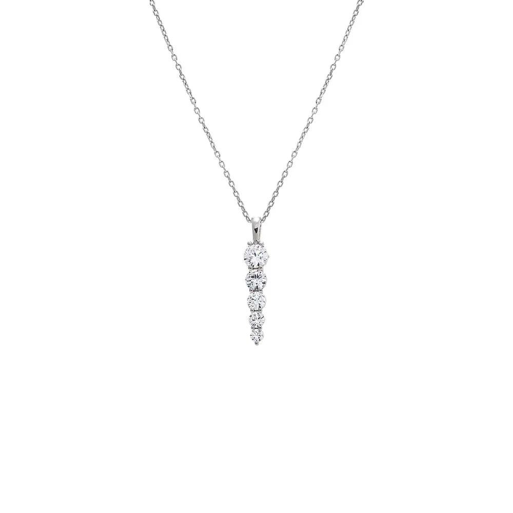 CZ Graduated Drop Pendant Necklace sold by Adina Eden's product image thumbnail 3