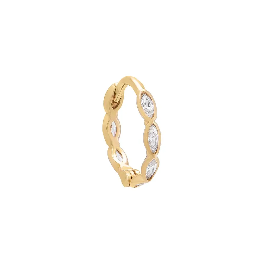 CZ Marquise Bezel Huggie Earring 14K sold by Adina Eden's product image thumbnail 3